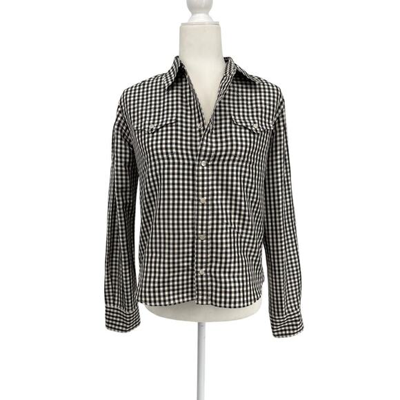Ralph Lauren Collection Runway 2000 Silk Pearl Snap Button Up Shirt Top Gingham - Picture 6 of 16